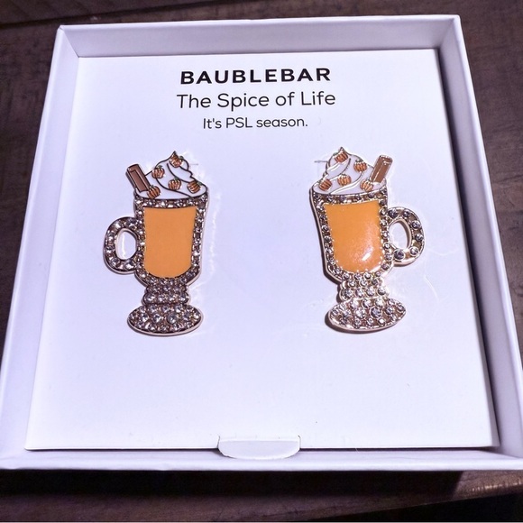 Baublebar Pumpkin Spice Latte Spice of Life Earrings NEW - Picture 1 of 5